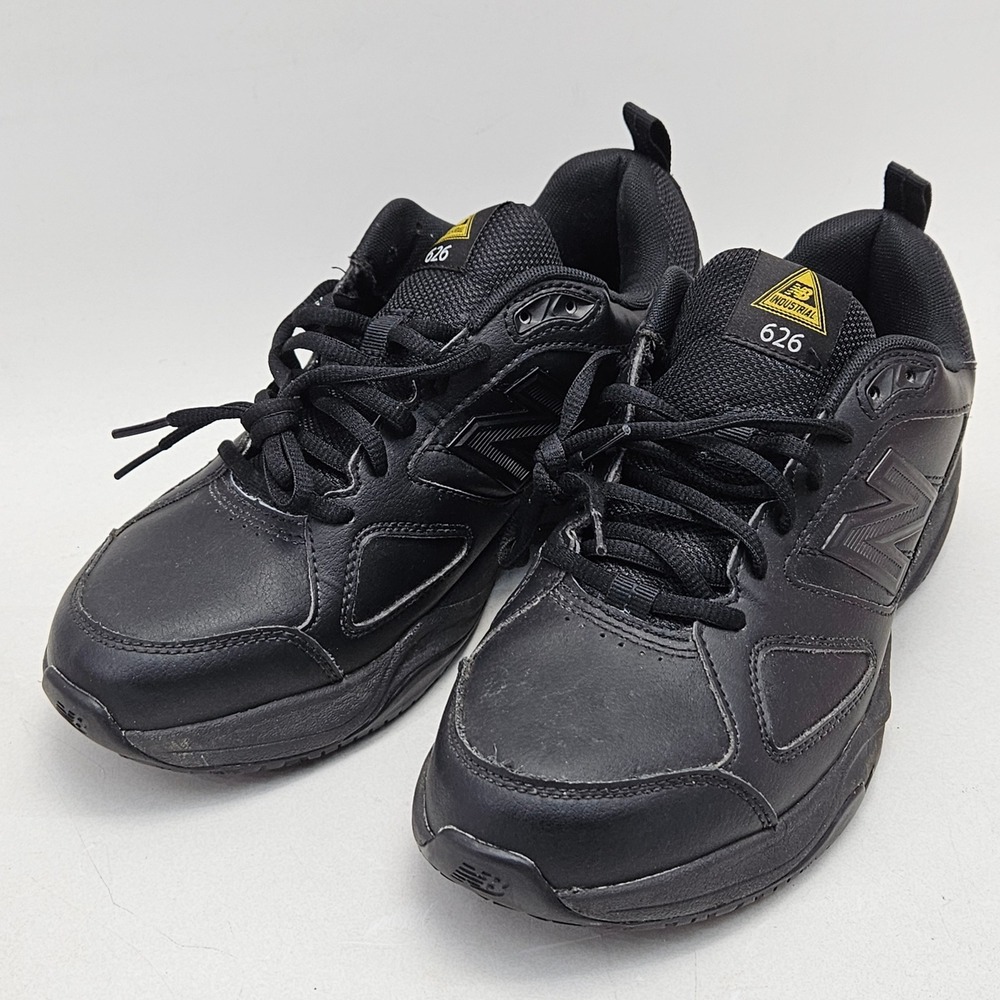 New Balance 626v2 Industrial Men 8.5 Black Leather Work Shoe MID626K2 Slip Res.